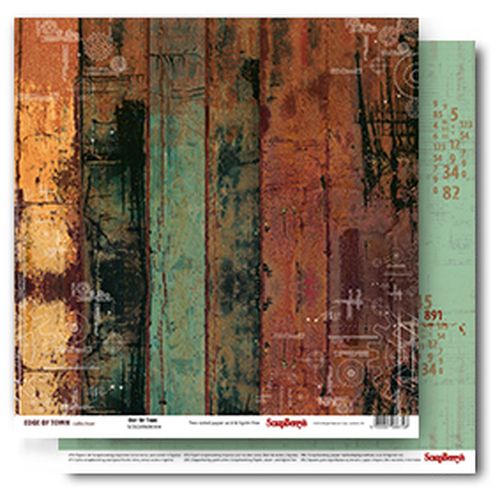 Double-sided Paper Set (12*12-190GSM) Edge of Town - Out Of Time ,1 Sheet, Sold in Multipack of 10