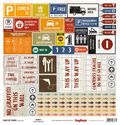 Single-sided Paper Set(12*12-190GSM) Edge of Town – At Your Own Risk , 1 Sheet