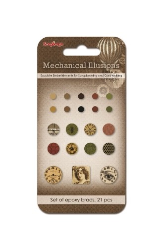 Epoxy Brads set 21 pcs Mechanical Illusions