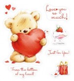 Set of stamps 10*11cm My little Bear Hearts for you SCB071204b