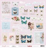 Single-sided Paper Set Butterflies - Happiness (12*12–190GSM), 10 Sheet Pack