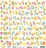 Double-sided Paper Set Sweet Dreams - My First Numbers (12*12–190GSM), 10 Sheet Pack