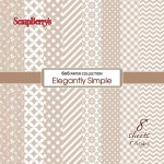Paper Collection Set Elegantly Simple - Iced Coffee (6*6-190GSM), 8 Single Sided Sheet Pack