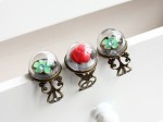 Bronze ring with glass decoration 16mm