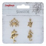 Metal charms set SeaSide, 4 pcs