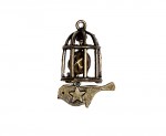 Metal charms set BIRDCAGE WITH THE PENDANT 29*95mm, 5pcs