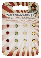 Enamel brads Vintage Circus, 16 pcs