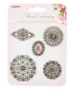 Set of decorative elements Floral Embroidery