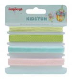 Set of decorative ribbons, Kids and Fun, 4 pieces, 1m each