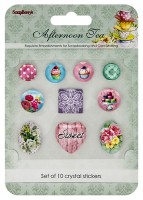 Crystal stickers decoration. Afternoon Tea Set of 10 crystal stickers