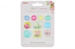 Crystal stickers decoration. Floral Embroidery Set of 10 crystal stickers