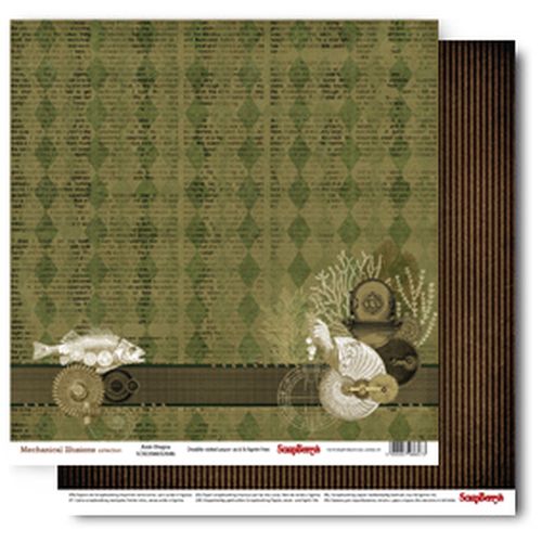 Double-sided Paper Collection Set Mechanical Illusions - Anti-Utopia (12*12–190GSM), 1 Sheet (clr 50)