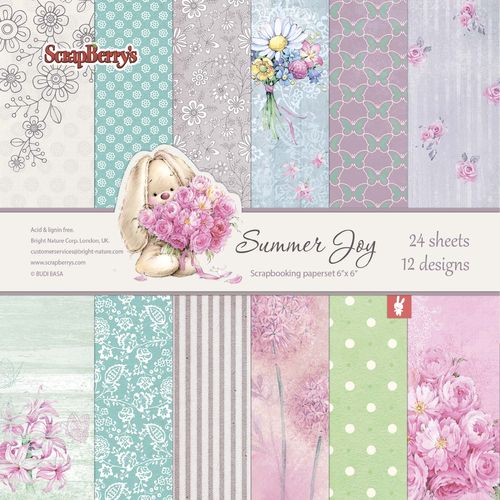 Paper Collection Set Summer Joy (6*6-190GSM), 24 Single Sided Sheet Pack