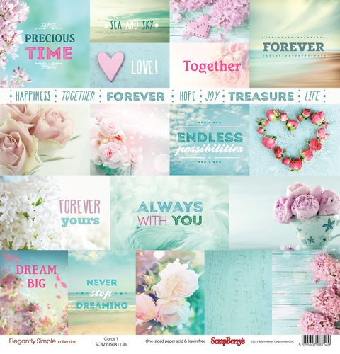 Single-sided Paper Set Elegantly Simple Cards – Precious Time (12*12–190GSM), 10 Sheet Pack