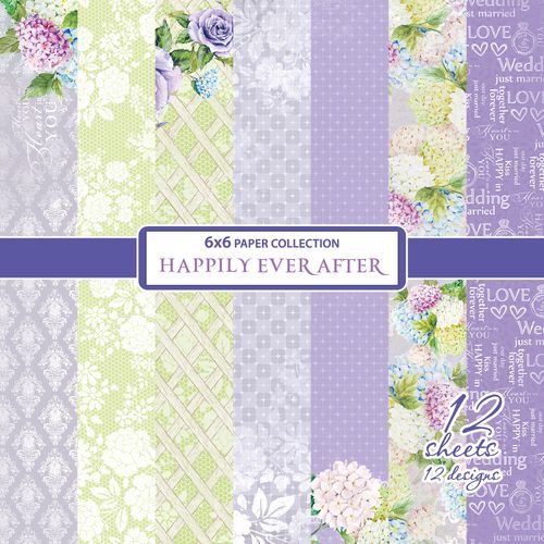 Paper Collection Set Happily Ever After (6*6-190GSM), 12 Single Sided Sheet Pack
