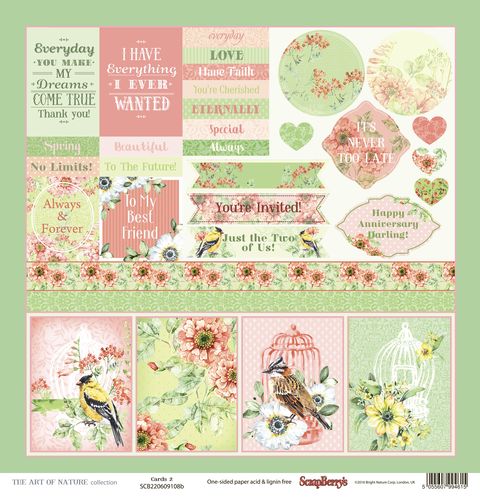 Single-sided paper (12*12-190GSM) The Art of Nature Cards 2 , 1 Sheet