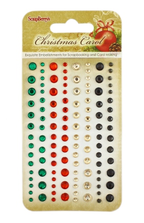Adhesive gems 120pcs/4 colors, Christmas Carol