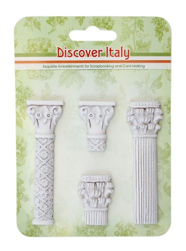 Set of polymer items Discover Italy. Columns (clr 50)