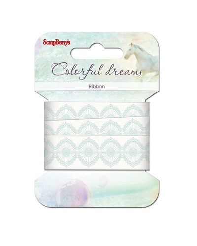Printed ribbon, Coloured Dreams, 20mm, 2m, cotton (clr 80)