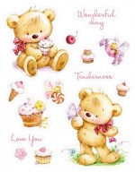 Set of stamps 14*18cm My little Bear with Cupcakes SCB071201b