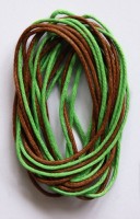 Wax strings 2 rolls/1meter, dia 1mm, green/brown (clr 70)