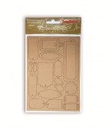 Chipboard die cuts Craft tags, 2 cards 12x17 cm (clr 50)