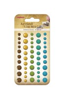 Adhesive gems faceted 50pcs/5colors Around the World 2