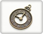 Metal charms set WALL CLOCK 24*32mm, 10pcs