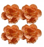 Set of decorative flowers, light peach, 5cm, 4 pieces