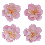 Set of decorative flowers, light pink, 5cm, 4 pieces