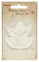 Set of Leaves (7 Pieces per pack) Small Rose Leaves White