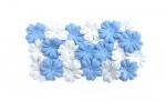Mulberry Paper Flowers Set (20pcs) (28mm, ) Sky Blue & White (2 Colours)
