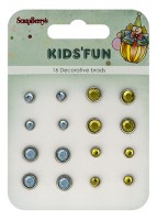 Set of brads Kids' Fun, yellowish, blue, 16pcs (clr 50)