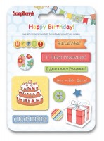 Epoxy Stickers Happy Birthday (RU)