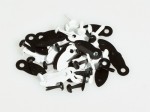Photo holders with brads 4,7 mm 24 pcs, white-black