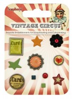 Set of decorative brads Vintage Circus