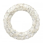 Rattan wreath 25cm, white