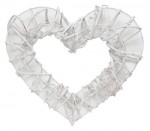 Rattan heart wreath 32*29cm,
