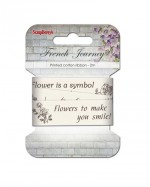Printed ribbon, French Journey, 25mm, 2m, cotton (clr 80)