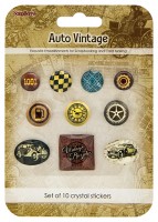 Crystal stickers decoration. Auto Vintage Set of 10 crystal stickers